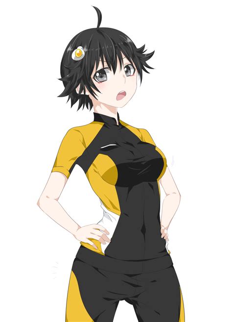 Safebooru 1girl Absurdres Ahoge Araragi Karen Bike Shorts Black Eyes Black Hair Breasts Food