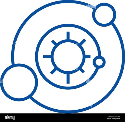 Solar Systemastronomy Line Icon Concept Solar Systemastronomy Flat