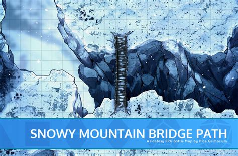 Snowy Mountain Bridge Path - D&D Map for Roll20 And Tabletop - Dice ...