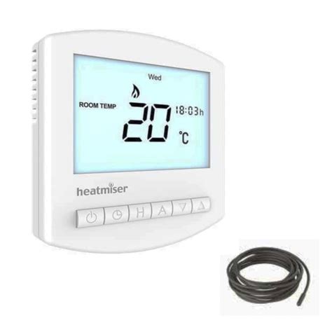 Underfloor Heating Heatmiser Prt E V3 White Thermostat With Probe