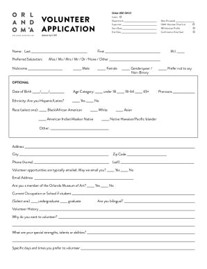 Fillable Online City Of Waterbury Volunteer Intake Form Fax Email Print