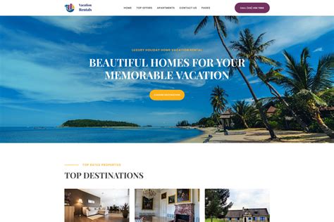 Holiday Rental Website Template for Vacation Landing - MotoCMS