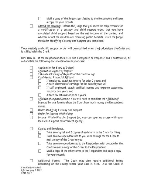 Wyoming Checklist For Packet Petitioner Modification Of Custody