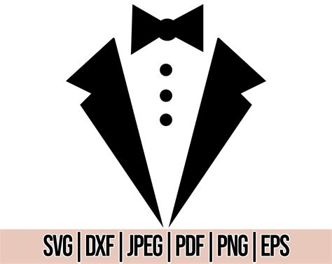 Tuxedo Fliege Svg Anzug Und Fliege Svg Png Eps Dxf Pdf Etsy De