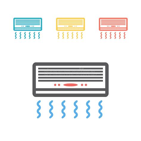 Ventilation And Conditioning Climate Control Icon Set Vector