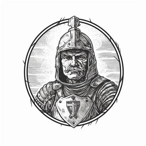 Premium AI Image | a drawing of a knight with a shield and a shield.