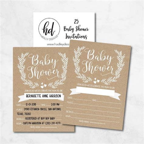 Invitaciones R Sticas Para Baby Shower Invitaci N De Espolvorear