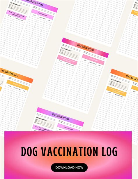 Printable Puppy Health Record Puppy Planner Pet Health Record