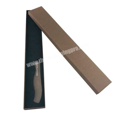 2 Pieces Rigid Paper Top And Bottom Long Shape Knife Box With Black