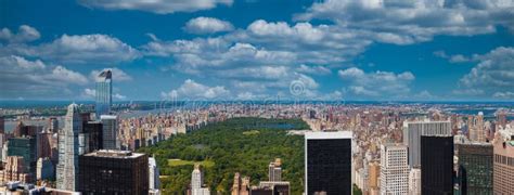 Aerial View Of The Central Park In Manhattan New York Stock Image