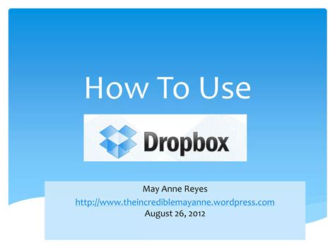 How To Use Dropbox Ppt