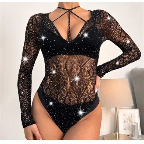 Body Red Strass Brillos Sexy Lencer A Variedades Cris