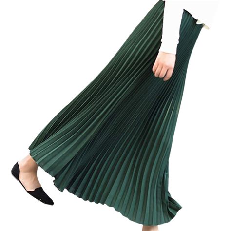 Dresses For Women Womens Solid Pleated Elegant Midi Elastic Waist Skirt