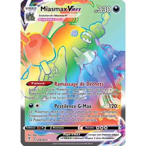 Carte Miasmax Arc En Ciel Rare De Pok Mon P E Et Bouclier Volution