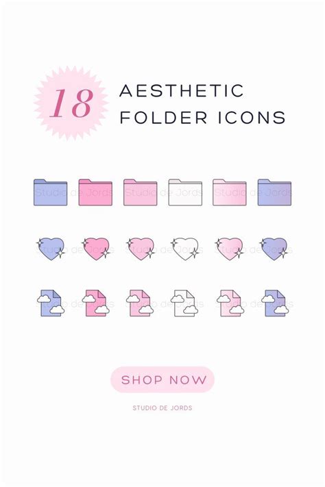 an ad for aesthetic folder icons