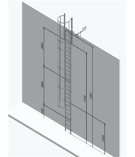 Aluminium Vertical Access Ladder Kits Fixed With Hoops