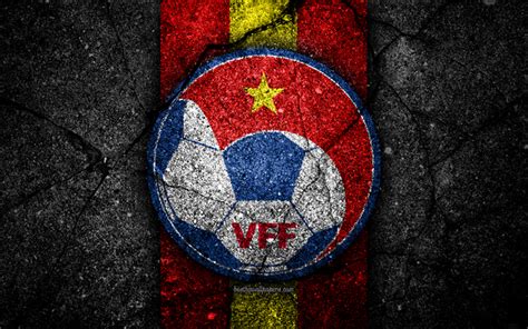 Download wallpapers 4k, Vietnam football team, logo, AFC, football, asphalt texture, soccer ...