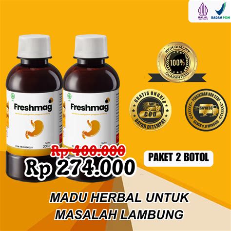 Jual FRESHMAG ORIGINAL PAKET 2 BOTOL UNTUK MENGATASI MAAG GERD AKUT