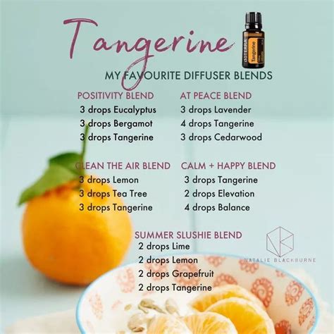 Tangerine Diffuser Blends Clean Citrus Happy Uplift Bright Doterra