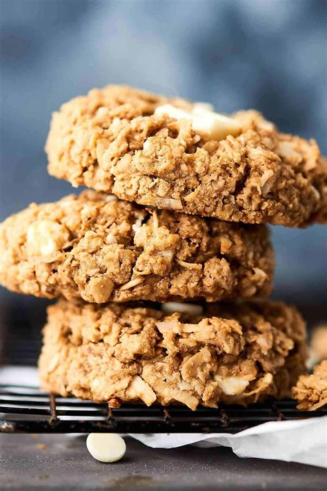 Easy Coconut Oatmeal Cookies Recipe - Gluten Free w/ White Chocolate