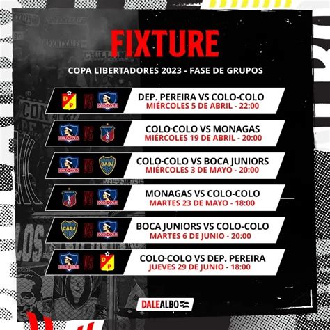 Calendario De Partidos De Colo Colo En La Copa Libertadores Jugando Ando