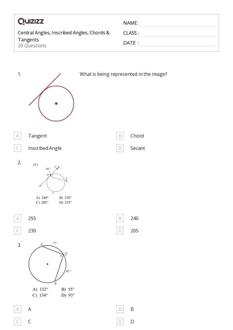 Printable Tangent Lines Worksheets Quizizz