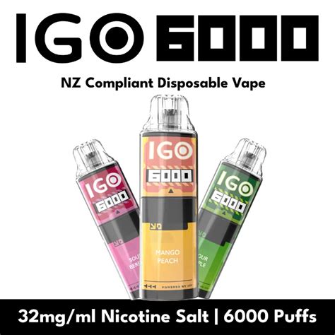 Igo 6000 Rechargeable Disposable Vape 32mgml Nicotine Salt 19mg