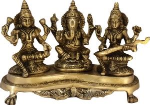 Divya Mantra Sri Laxmi Ganesh Saraswati Idol For Home Puja Room Diwali