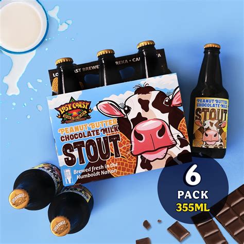 Lost Coast Peanut Butter Chocolate Milk Stout 6 Btls X 355ml Craft