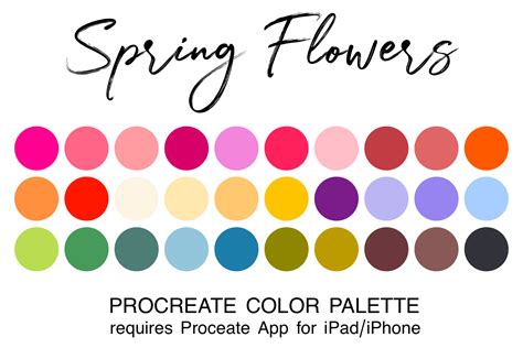 Spring Flowers Procreate Color Palette Graphic By Juliecampbelldesigns