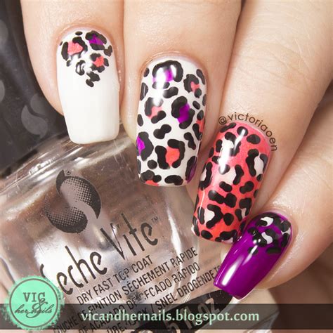 Vic And Her Nails Digital Dozen Does Neon Day 4 Leopard Print