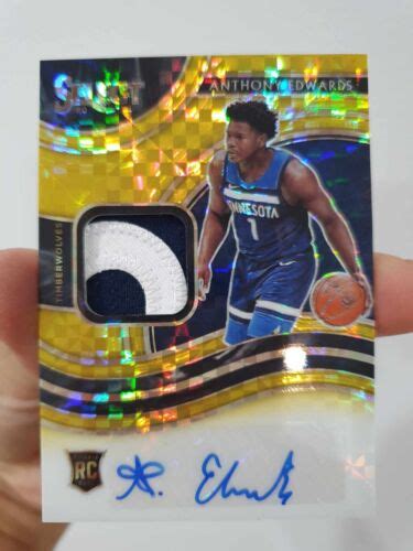 2020 21 Select Anthony Edwards RC Gold Prizm Concourse RPA Auto 7 10