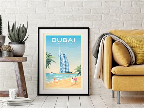 Dubai Travel Poster Printed Wall Art Print Decent Posters Etsy