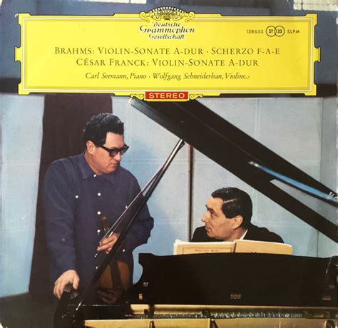 Brahms César Franck Carl Seemann Wolfgang Schneiderhan Violin