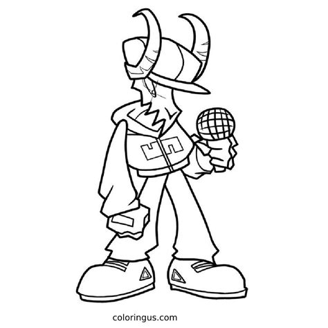 Friday Night Funkin Coloring Pages Free Printable Pdf