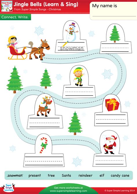 Jingle Bells Worksheet Connect Write Super Simple