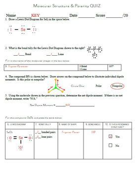 Molecular Structure Shape Polarity Quiz For General Chemistry