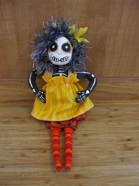 Day Of The Dead Día De Los Muertos Primitive Art Doll Etsy Art