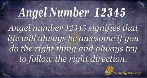 Angel Number 12345 Meaning Consistency And Faith SunSigns Org