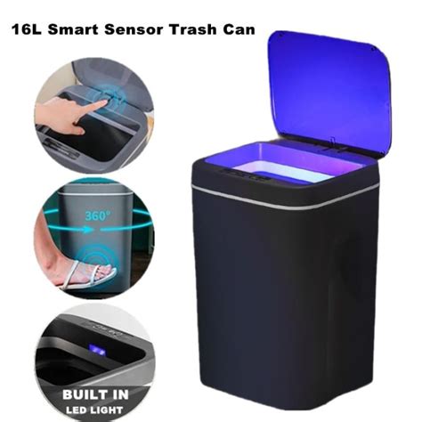 L Automatic Sensor Trash Can Electric Touchless Smart Bin Kitchen