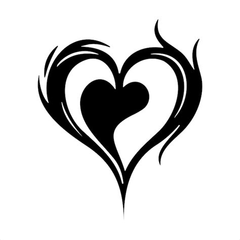 Premium Vector | Heart tattoo design flames and fire heart and love ...