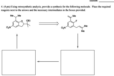 Solved Section Pts Using Retrosynthetic Analysis Provide