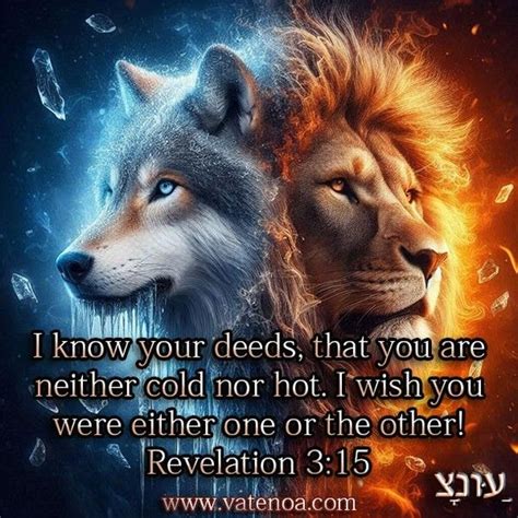 Revelation I Know Your Deeds That You Are Neither Cold Nor Hot I Wish You Were Either One