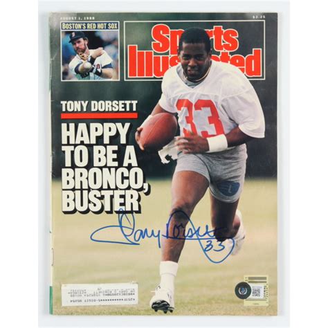 Tony Dorsett Signed 1988 Sports Illustrated Magazine Beckett