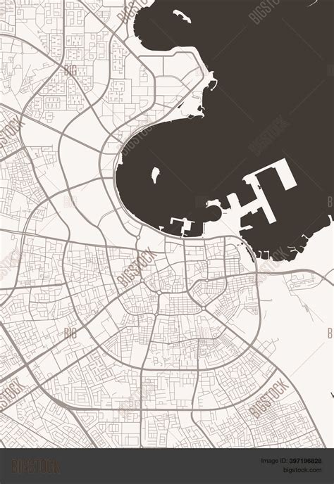 Urban City Map Doha Vector Photo Free Trial Bigstock