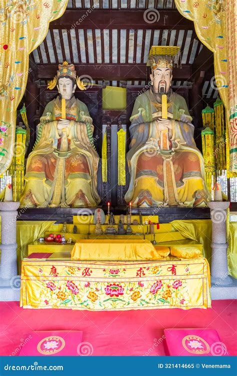 Statues Of Gods In The East Village Temple Of Wuzhen Stock Image