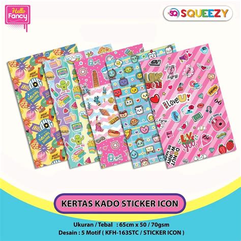 Jual Kertas Kado Squeezy Motif Campur Isi Bungkus Kado Shopee