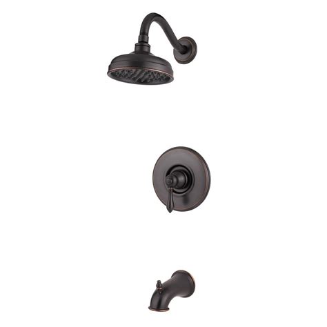 Pfister Marielle Single Control Bathshower Faucet In Tuscan Bronze The Home Depot Canada