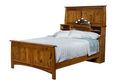 Mission Tall Bookcase Headboard Bed From Dutchcrafters Amish Furniture