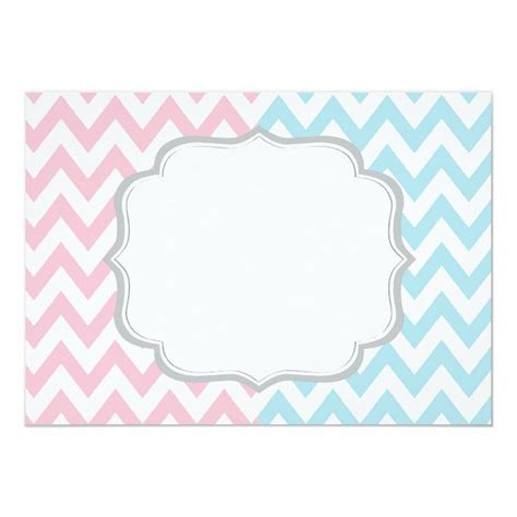 Pink And Blue Elephants Chevron Gender Reveal Invitation Zazzle